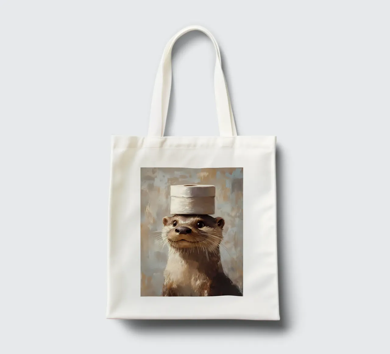 Otter met wc-hoed jute draagtas van Ginnery