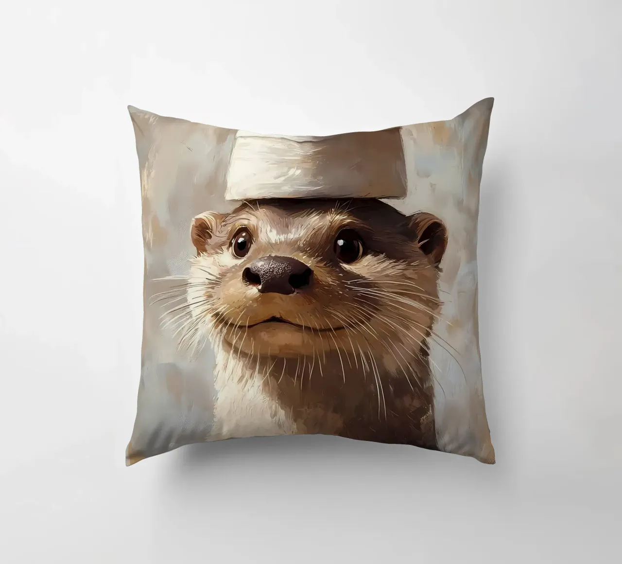 Otter met wc-hoed kussen van Ginnery