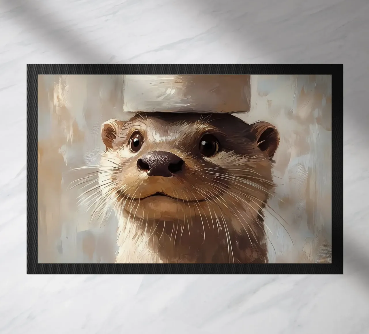 Otter met wc-hoed deurmat van Ginnery