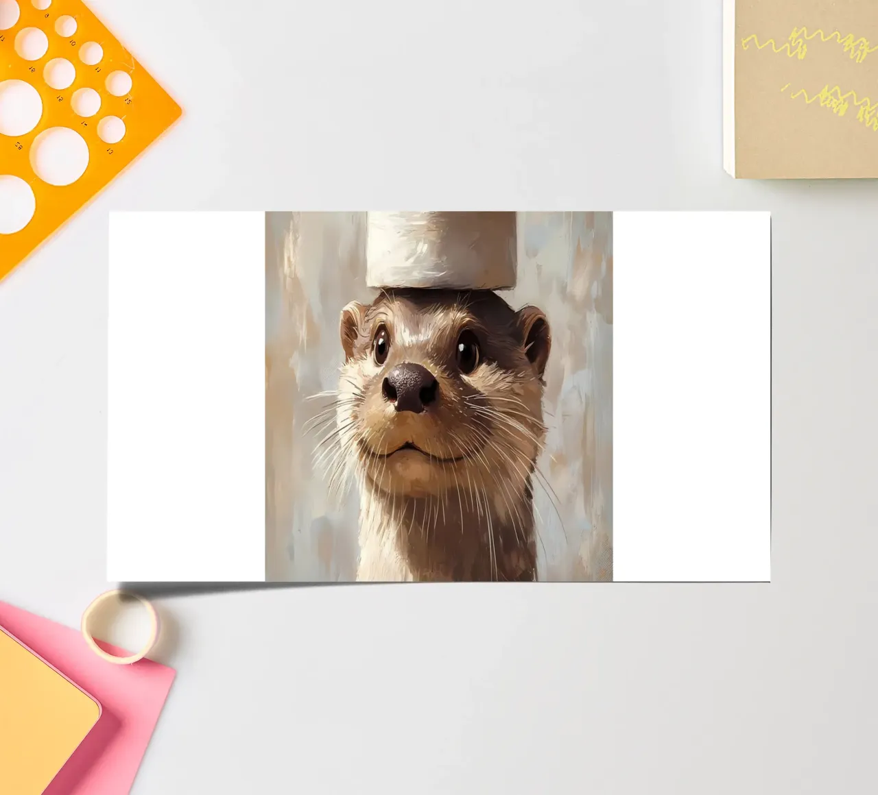 Otter mit Toilettenpapierhut Stickerbogen von Ginnery