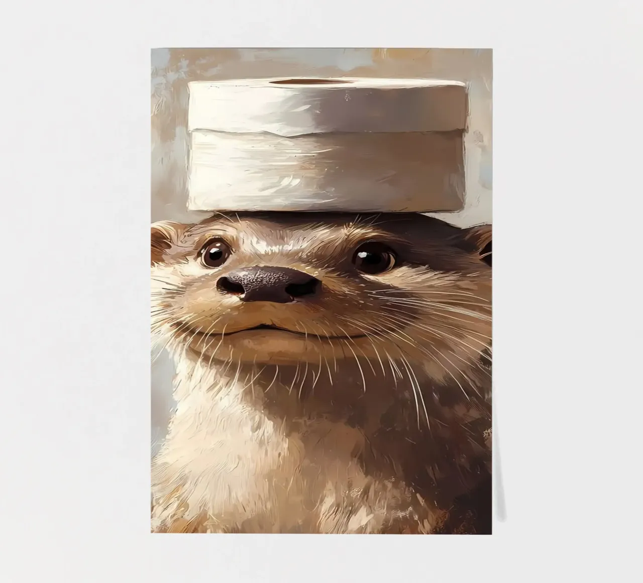 Otter mit Toilettenpapierhut Stickerbogen von Ginnery