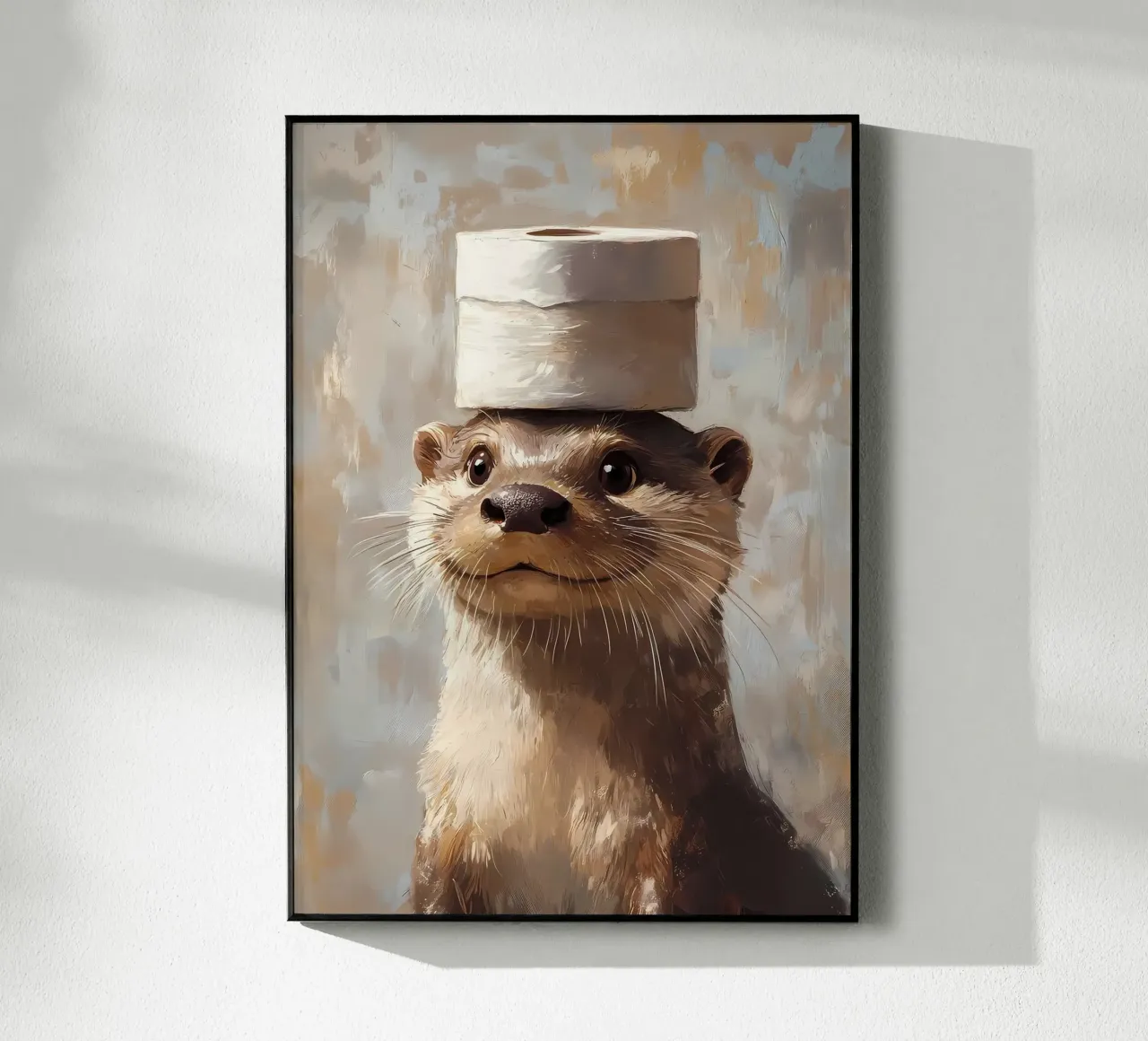 Otter met wc-hoed acryl van Ginnery