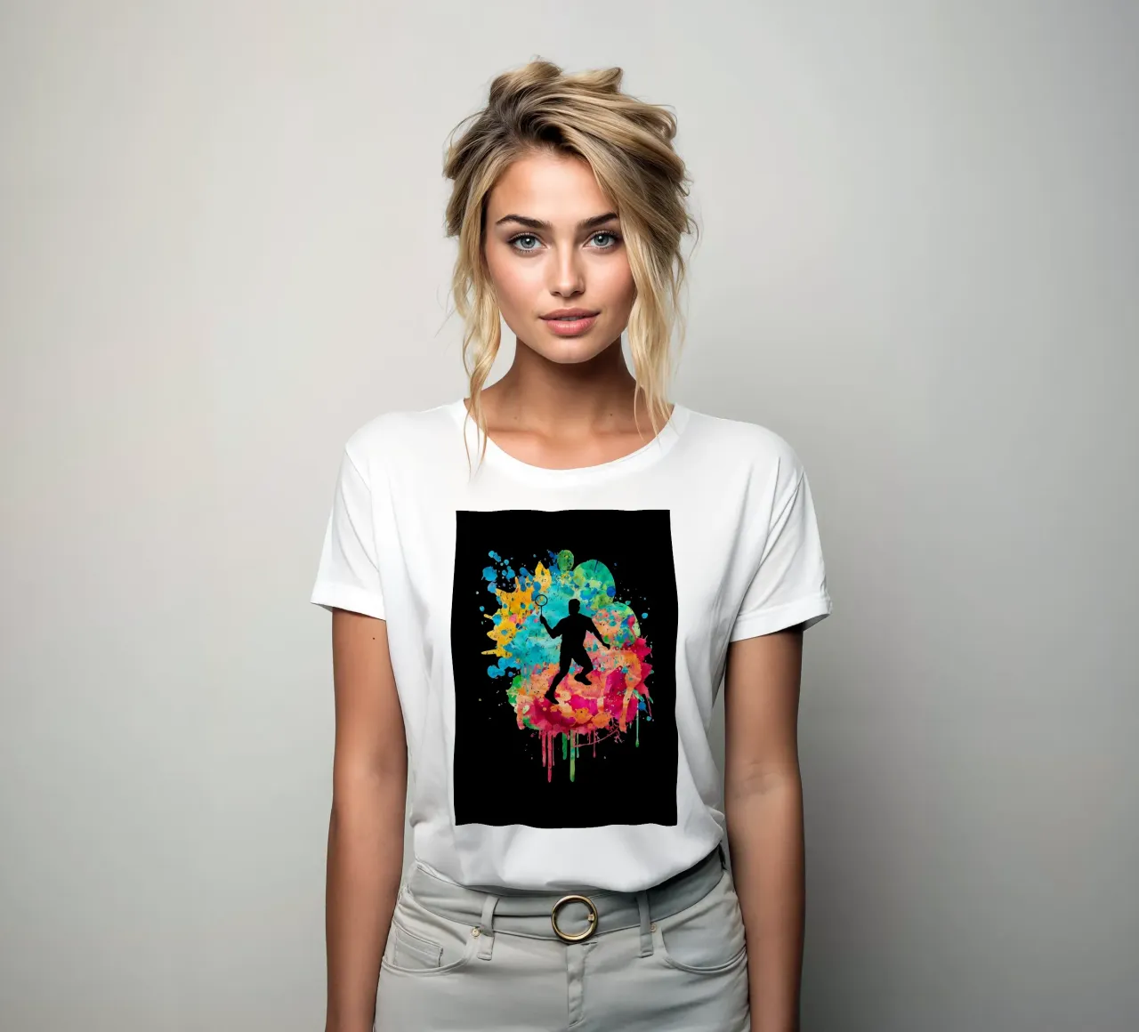 Badminton Color Explosion women's fitted t-shirt by allison