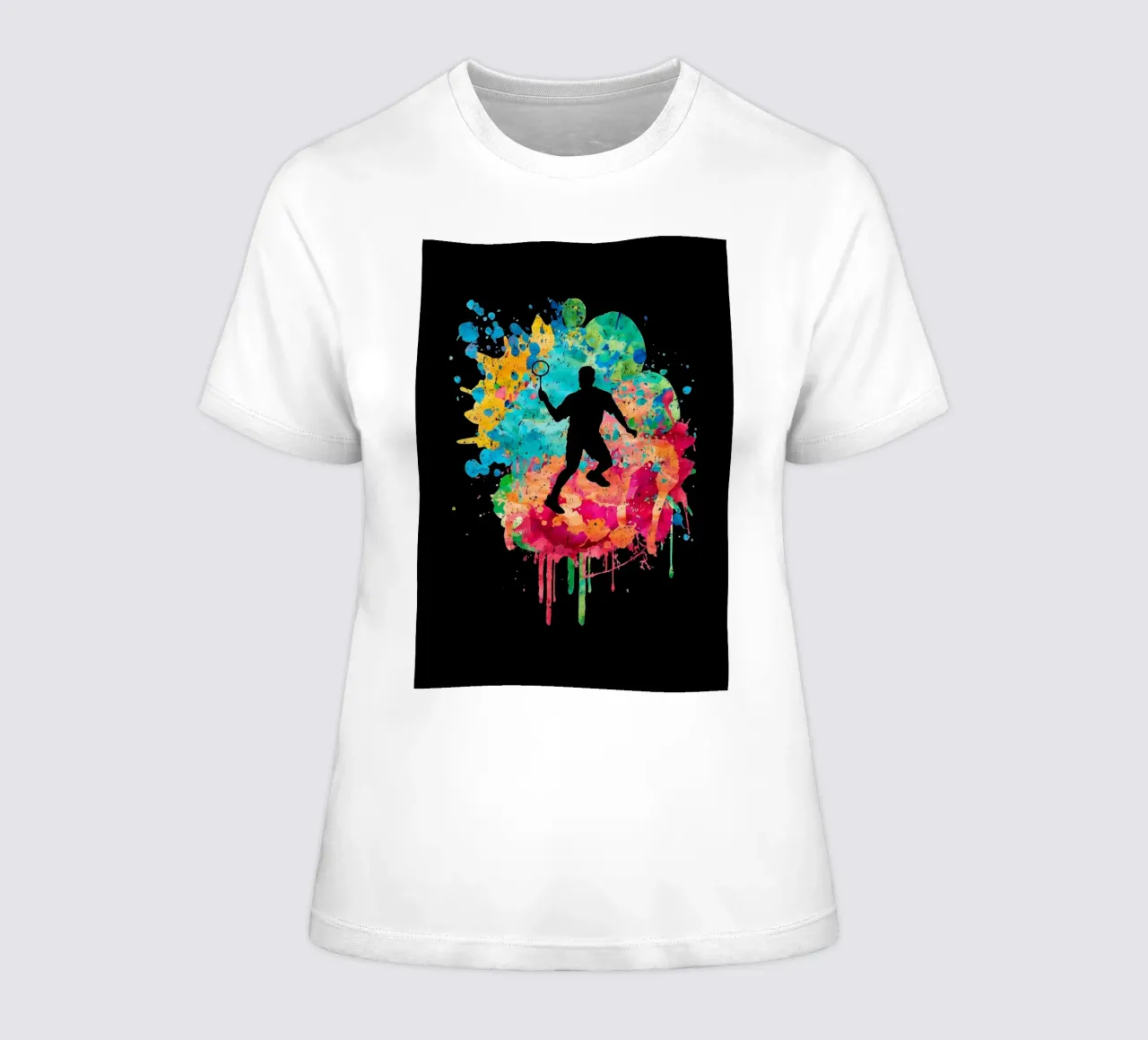 Badminton Color Explosion women's fitted t-shirt by allison