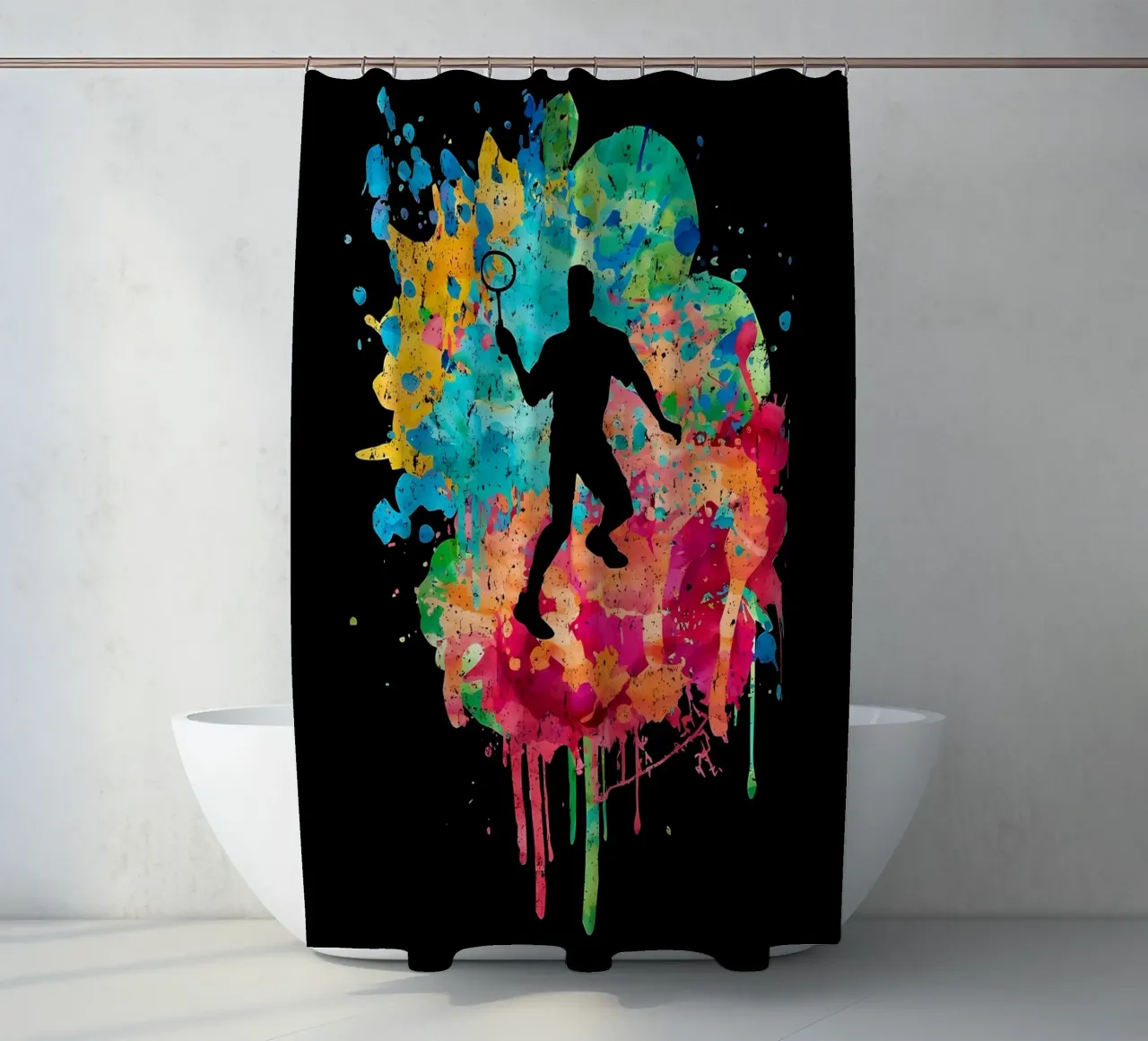 Esplosione di colori di badminton tenda da doccia da allison