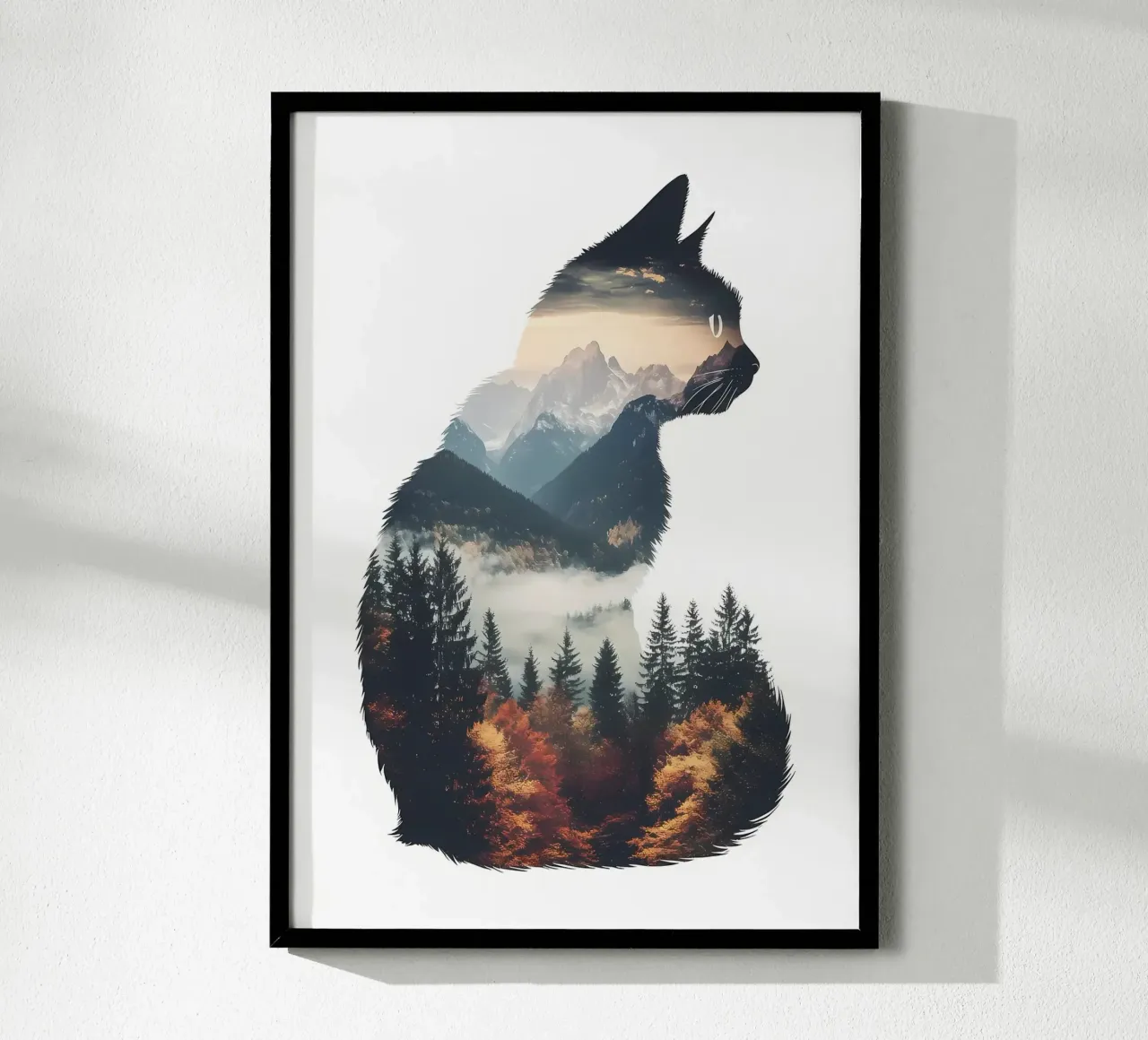 Paesaggio del Monte Gatto poster con telaio in legno da Ginnery