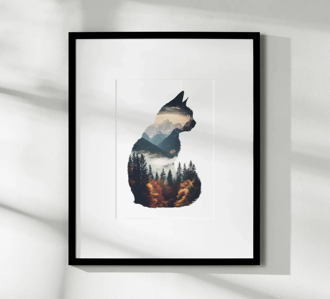 Paesaggio del Monte Gatto poster con telaio in legno da Ginnery