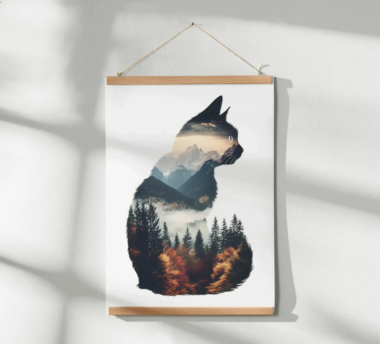 Paesaggio del Monte Gatto poster con telaio in legno da Ginnery