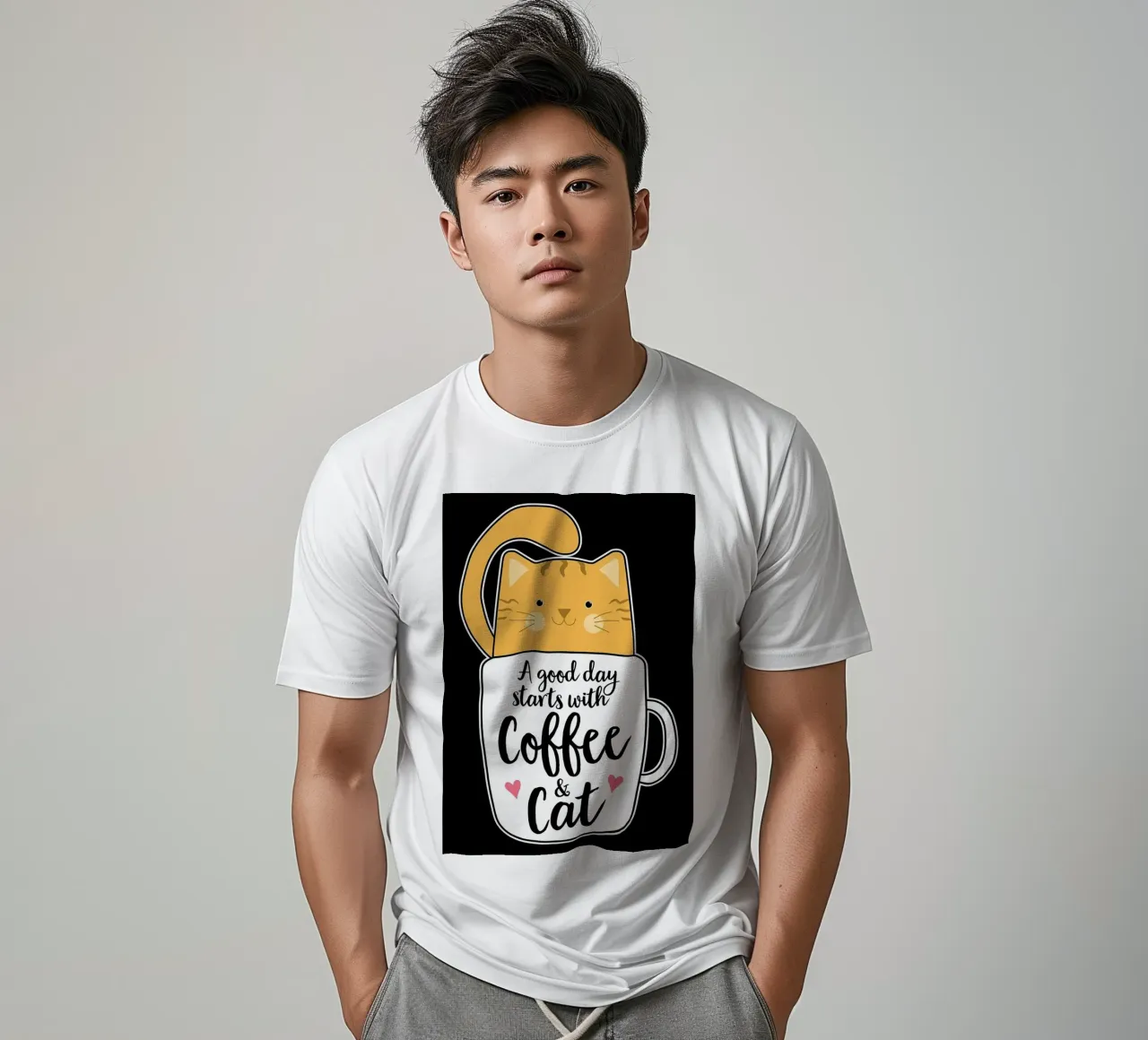 Tasse à café drôle de chat Art t-shirt de Delaplane