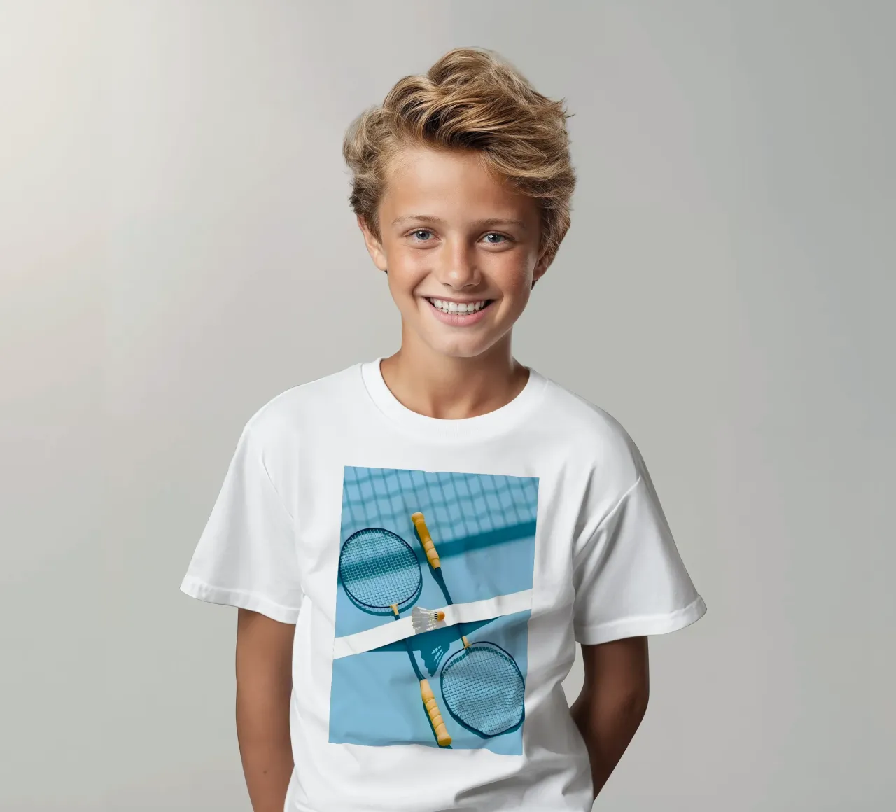 Flammender Badminton-Federball Kinder T-Shirt von allison