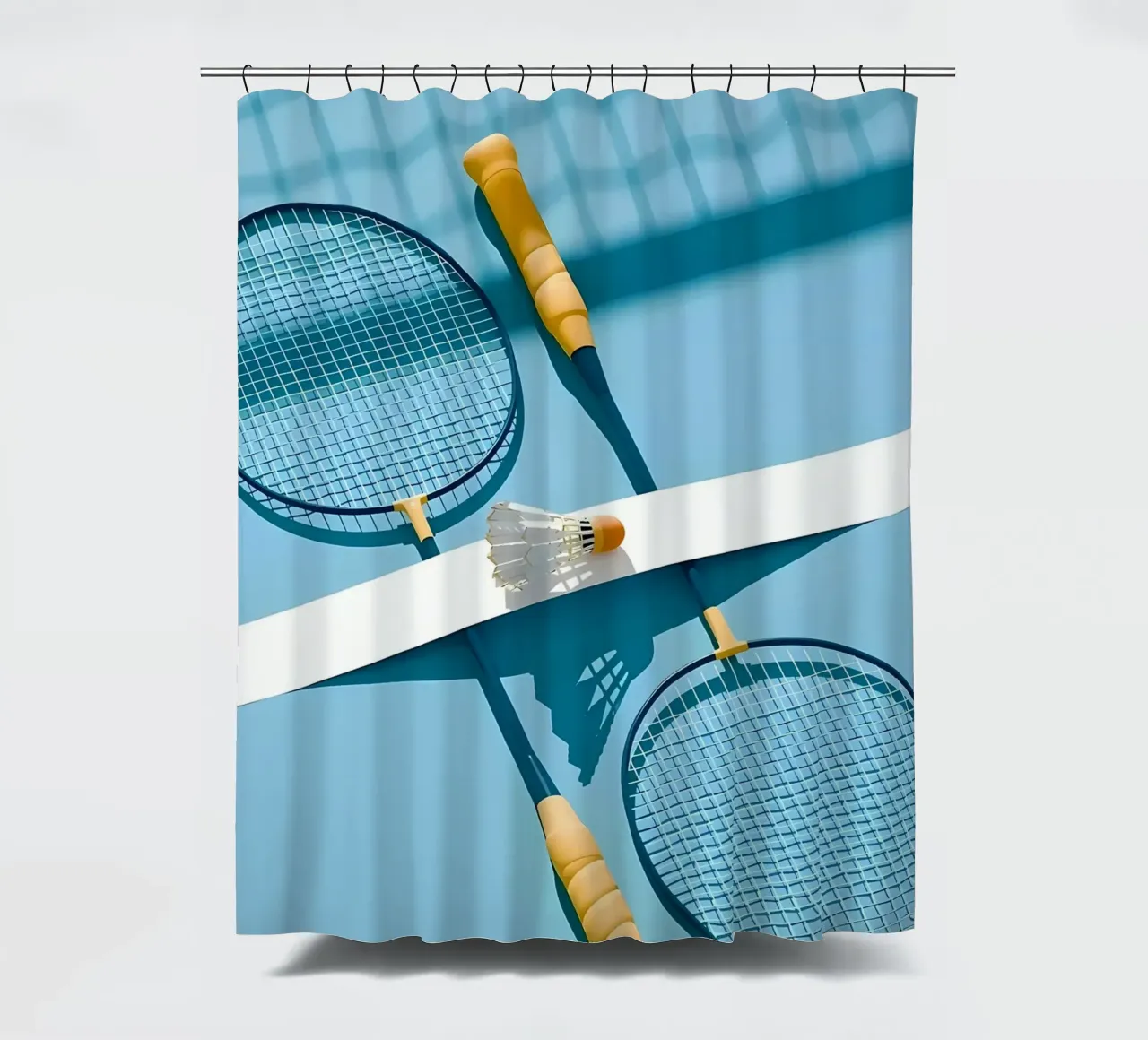 Flammender Badminton-Federball Duschvorhang von allison