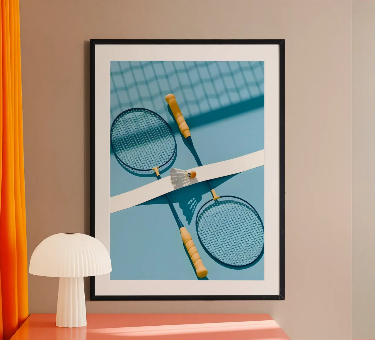 Volano fiammeggiante per badminton poster con telaio in plastica da allison