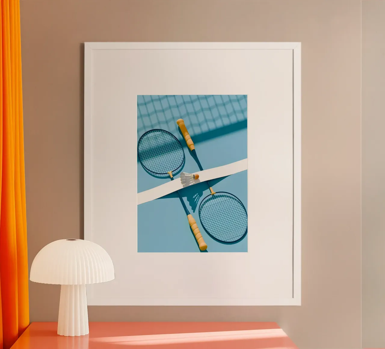 Volano fiammeggiante per badminton poster con telaio in plastica da allison
