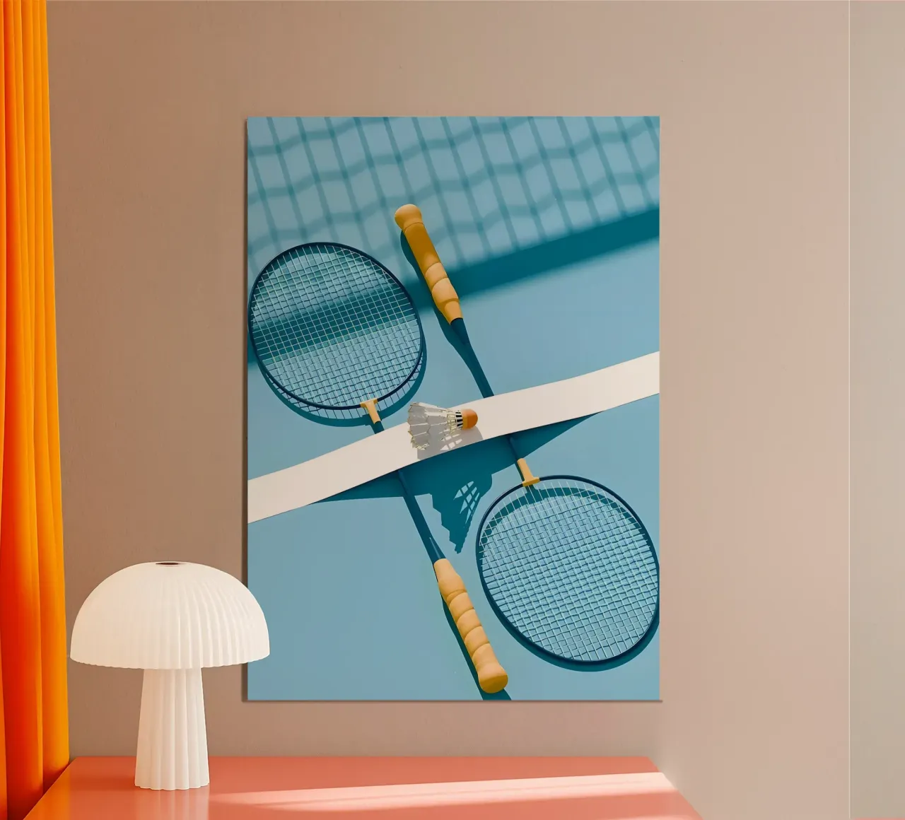 Volano fiammeggiante per badminton poster con telaio in plastica da allison