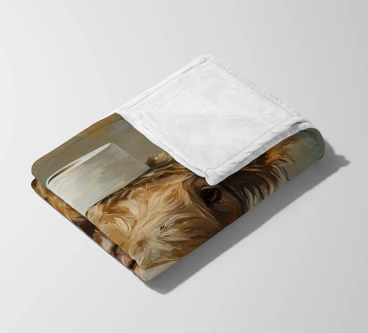 Mucca Highland con carta igienica coperta in pile da Ginnery
