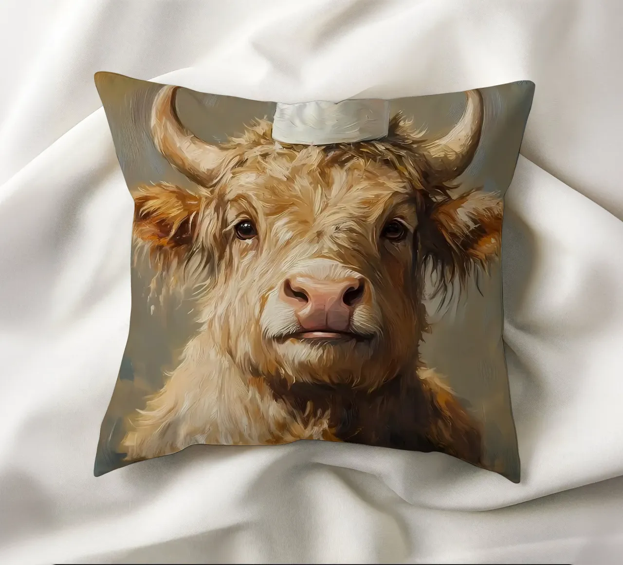 Mucca Highland con carta igienica cuscino da Ginnery