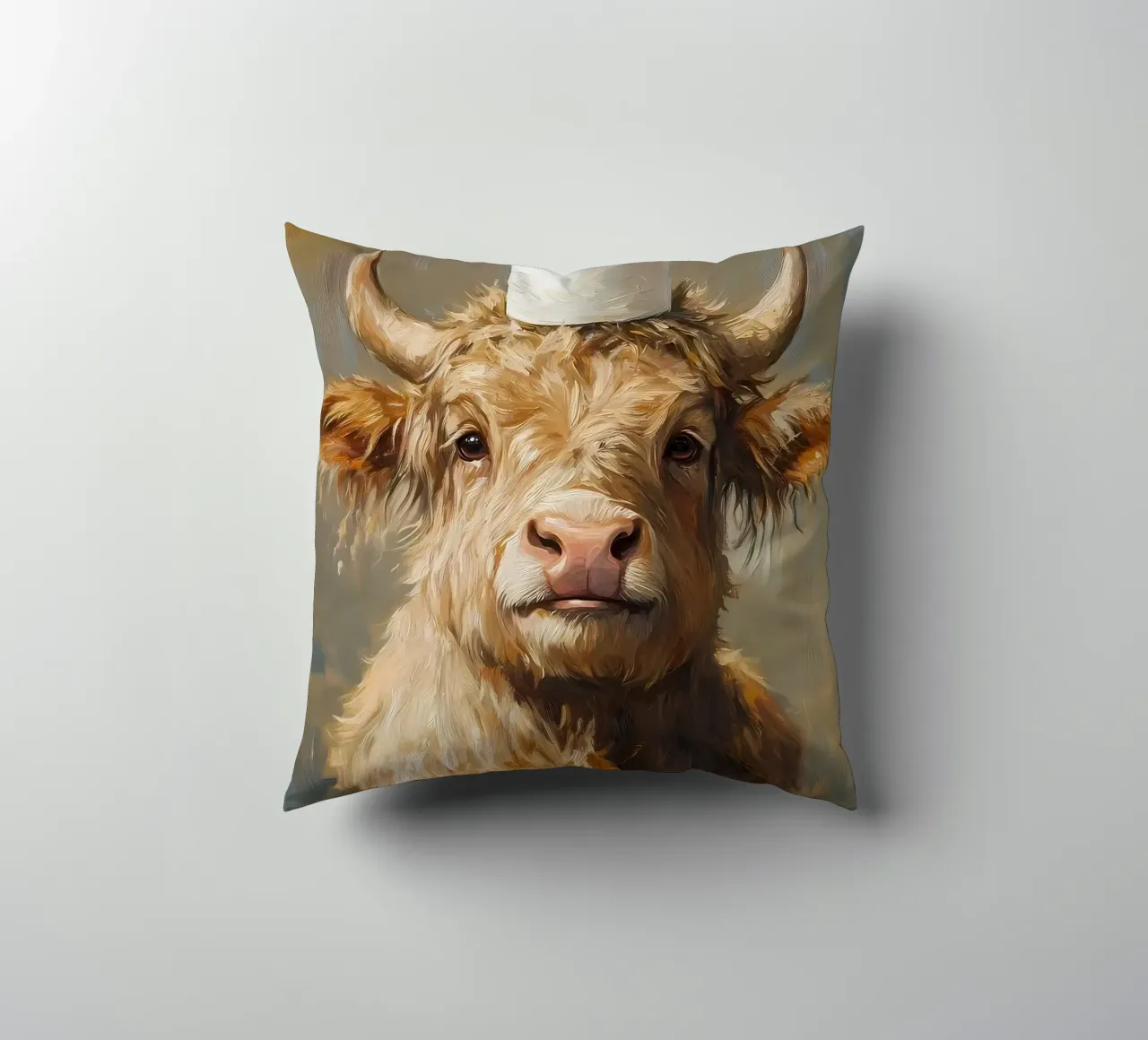 Mucca Highland con carta igienica cuscino da Ginnery