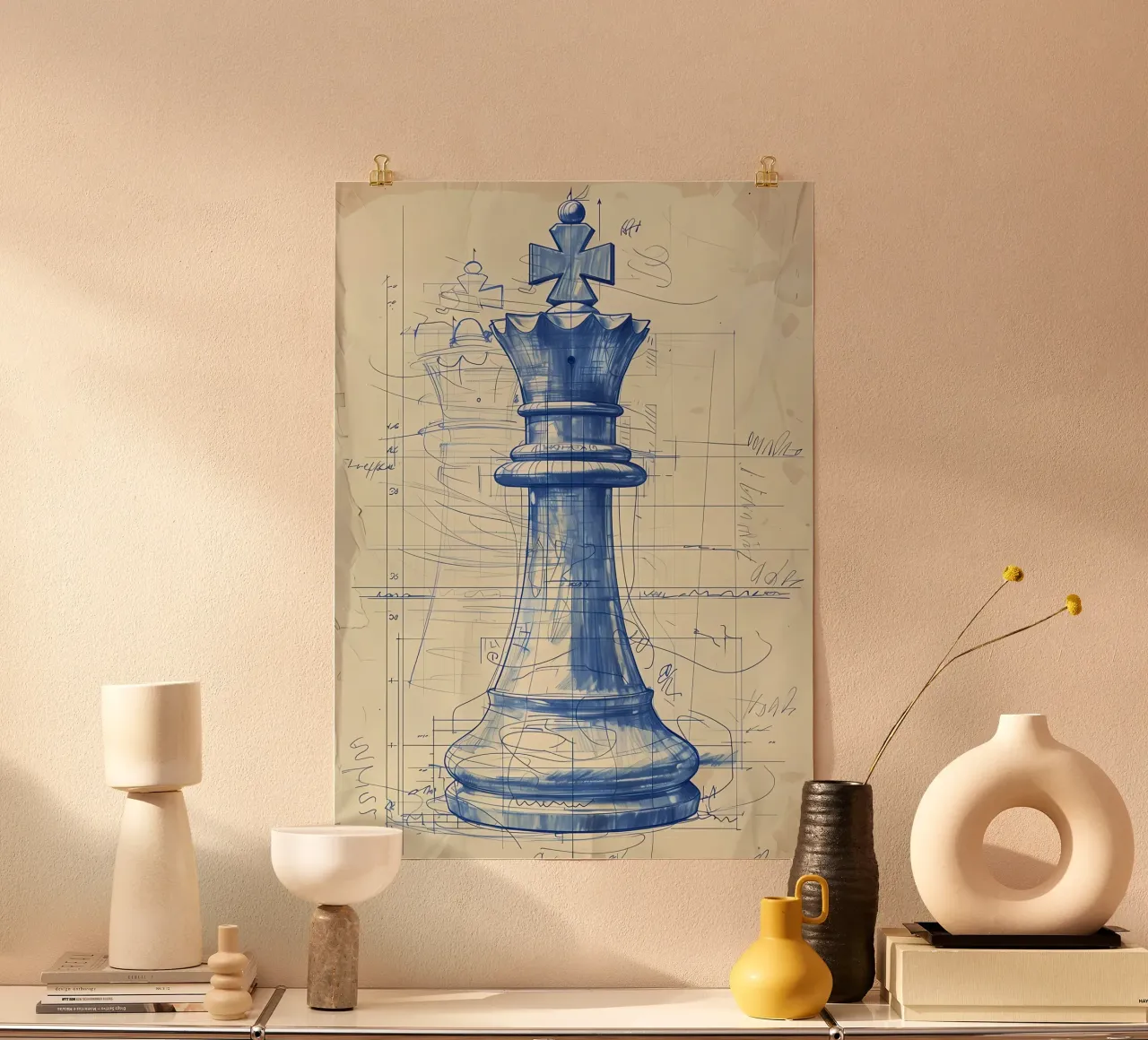 Gioco degli scacchi carta hahnemühle da Stylianos