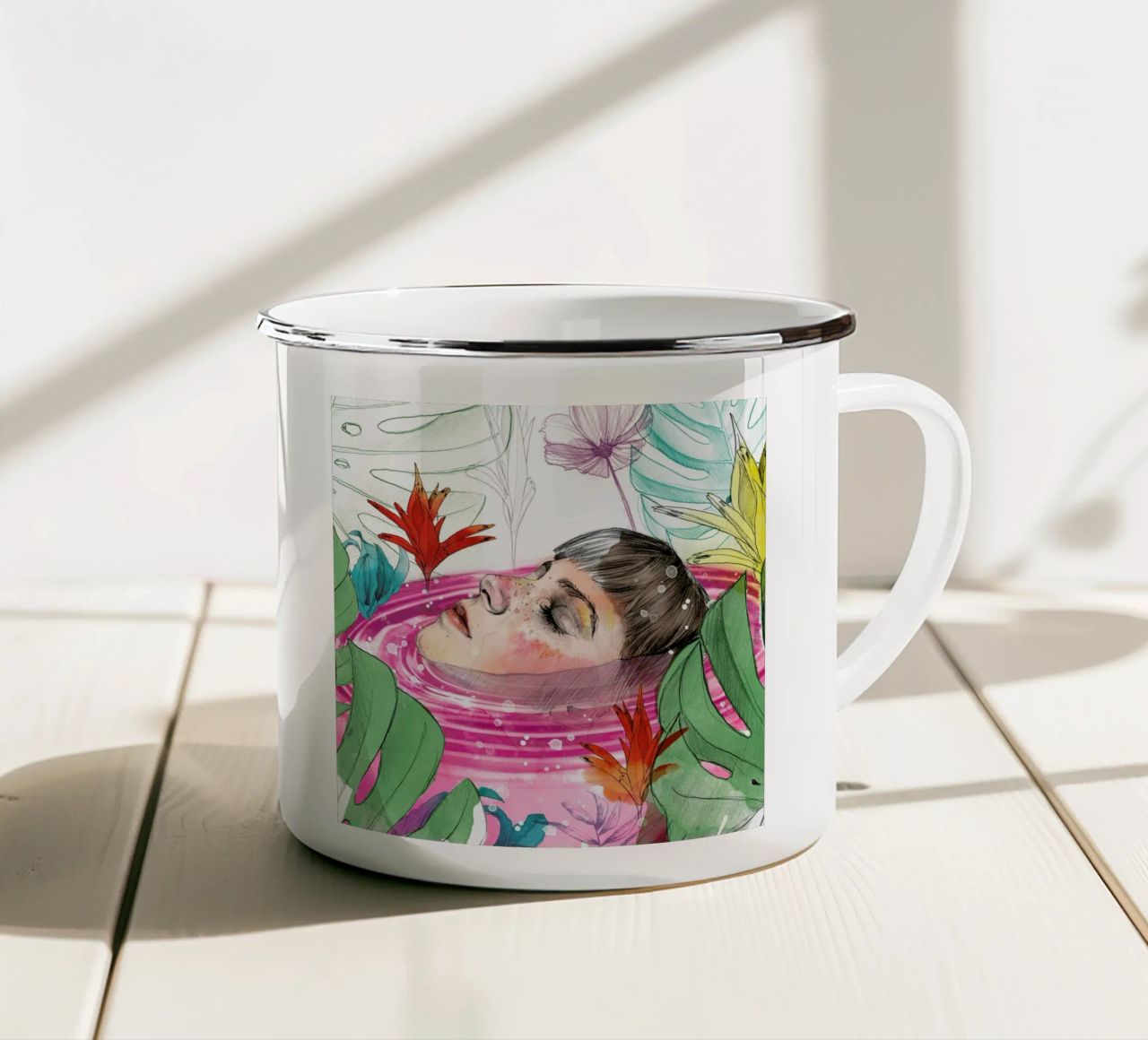 Ophelia tazza in smalto da Ina Stanimirova