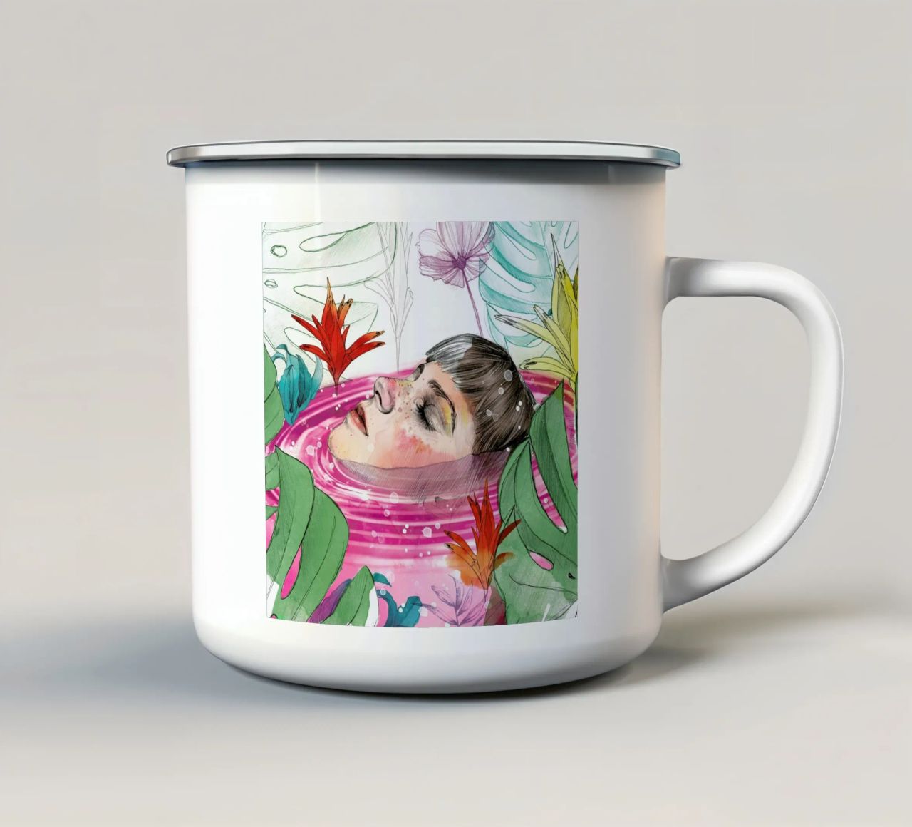Ophelia tazza in smalto da Ina Stanimirova