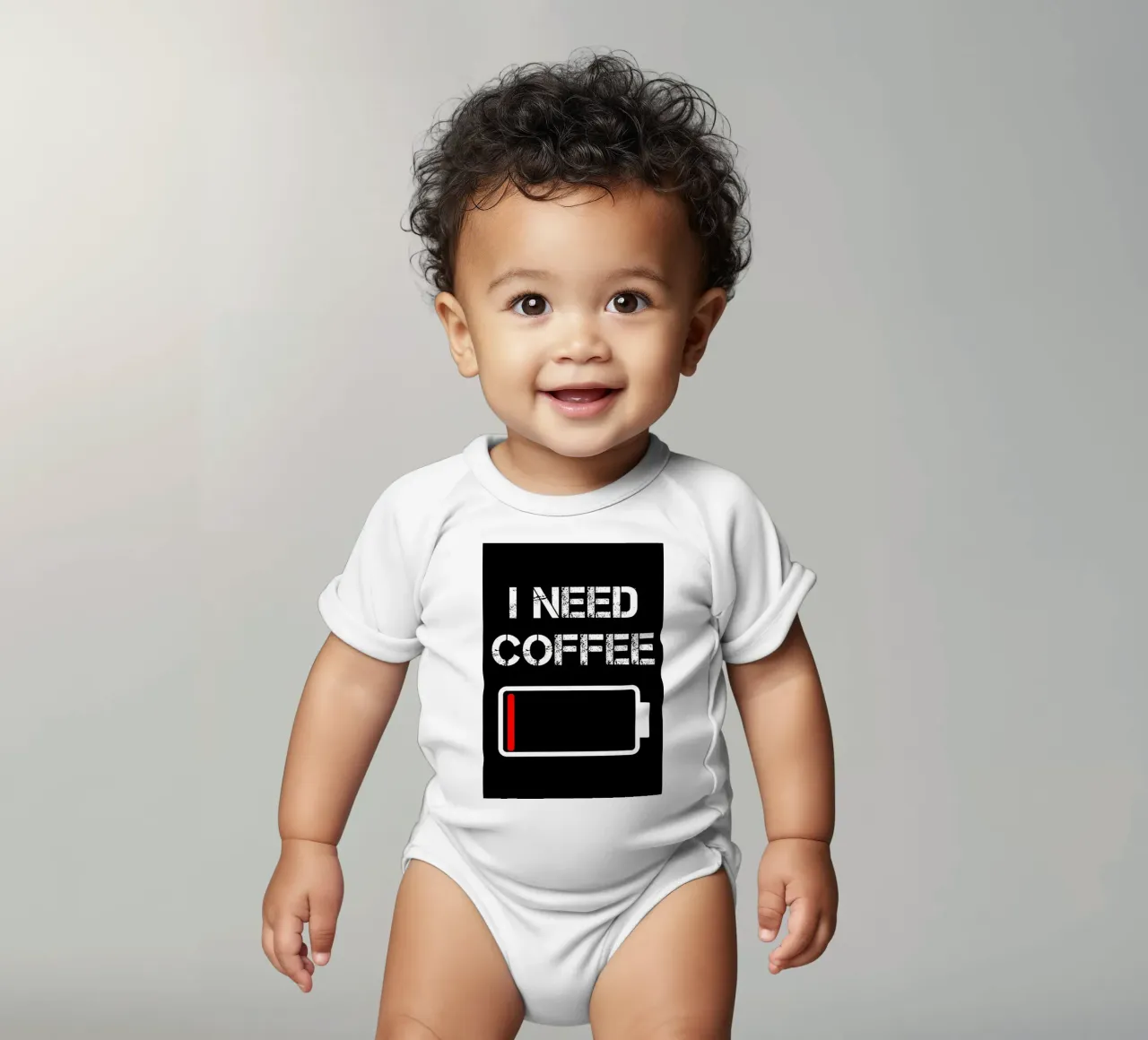 Ho bisogno di caffè Caffè divertente body neonato maniche corte da Delaplane