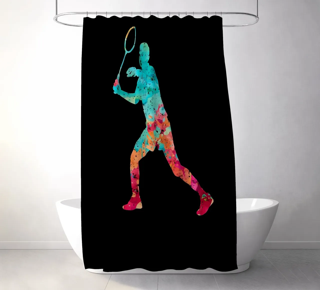 Giocatore di squash badminton sp tenda da doccia da allison