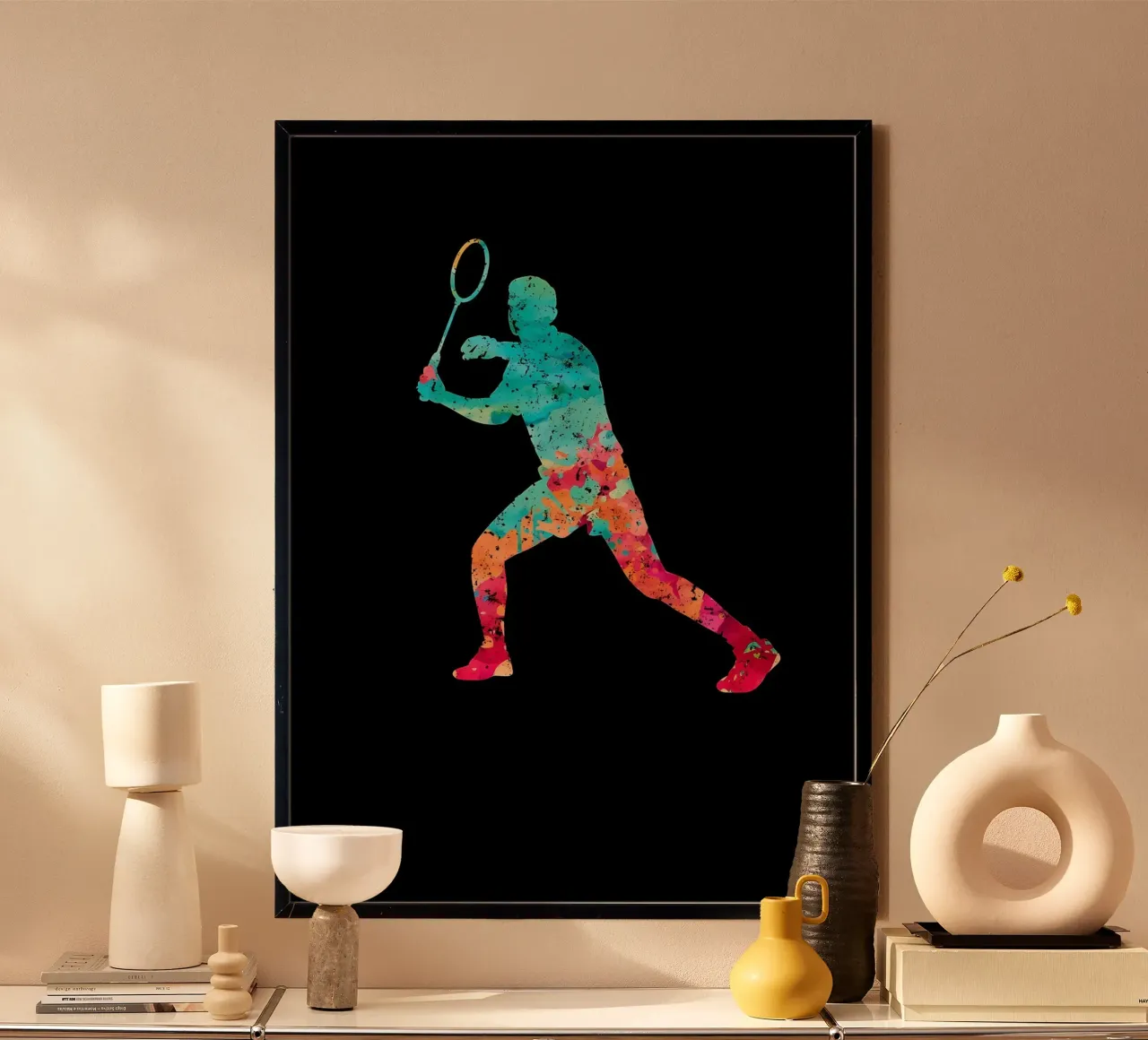 Giocatore di squash badminton sp carta hahnemühle da allison