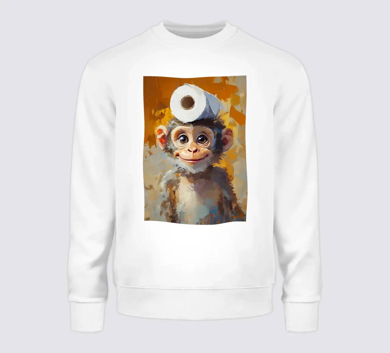 Scimmia con cappello di carta igienica felpa da Ginnery