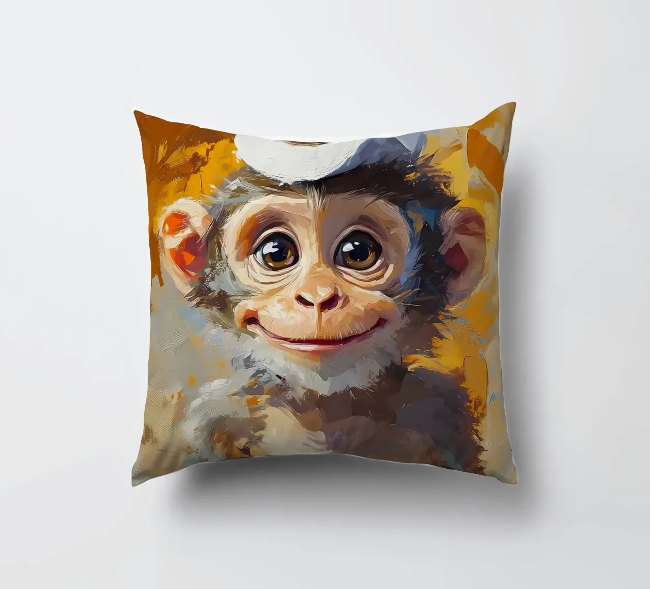 Scimmia con cappello di carta igienica cuscino da Ginnery
