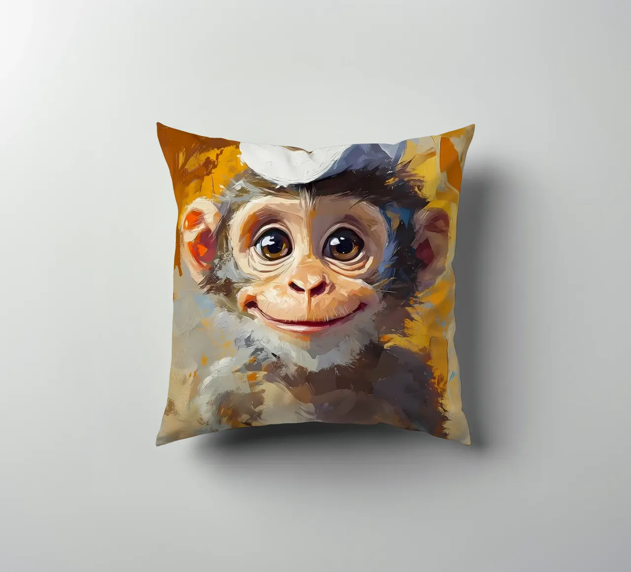 Scimmia con cappello di carta igienica cuscino da Ginnery
