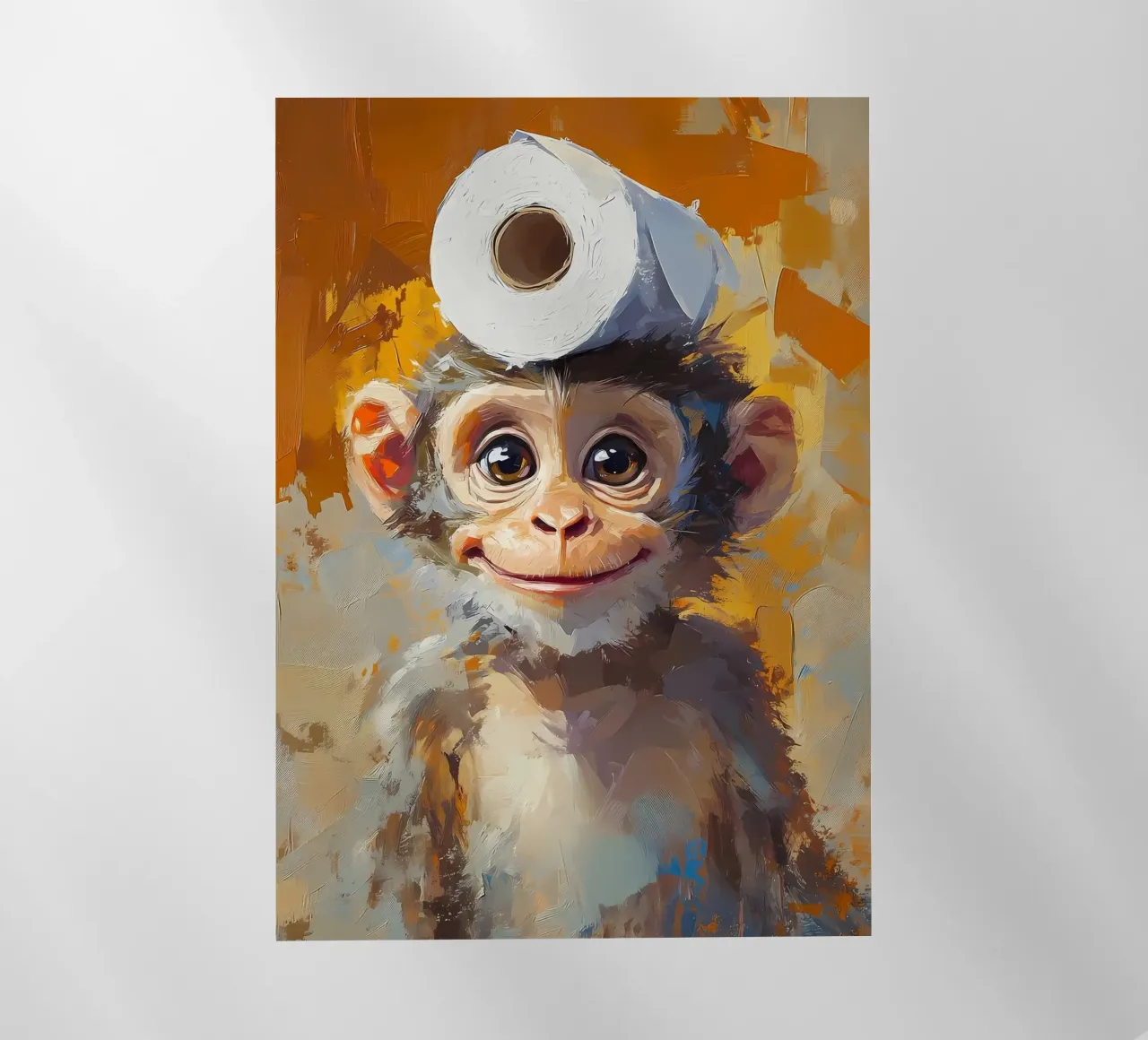 Affe mit Toilettenpapierhut Backlit Folie von Ginnery