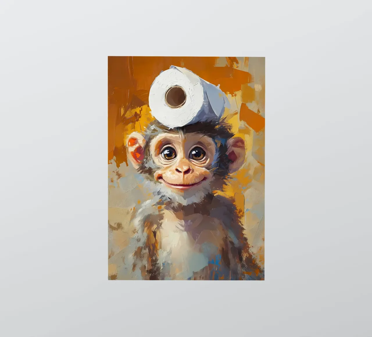 Monkey with Toilet Paper Hat sticker by Ginnery