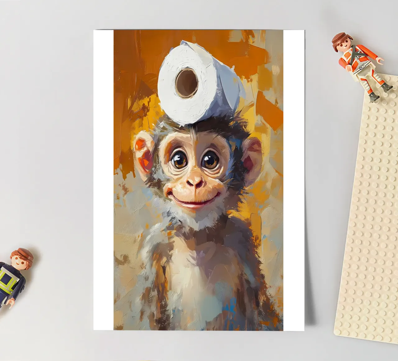 Monkey with Toilet Paper Hat sticker sheet by Ginnery
