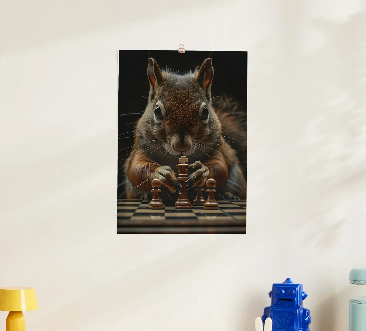 Gioco degli scacchi italiano poster con telaio in alluminio da Stylianos