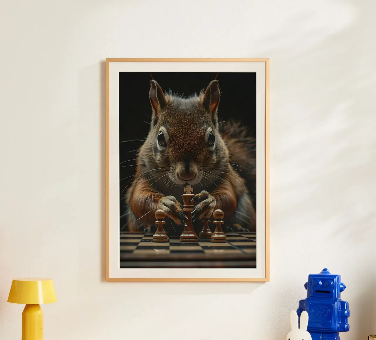 Gioco degli scacchi italiano poster con telaio in alluminio da Stylianos