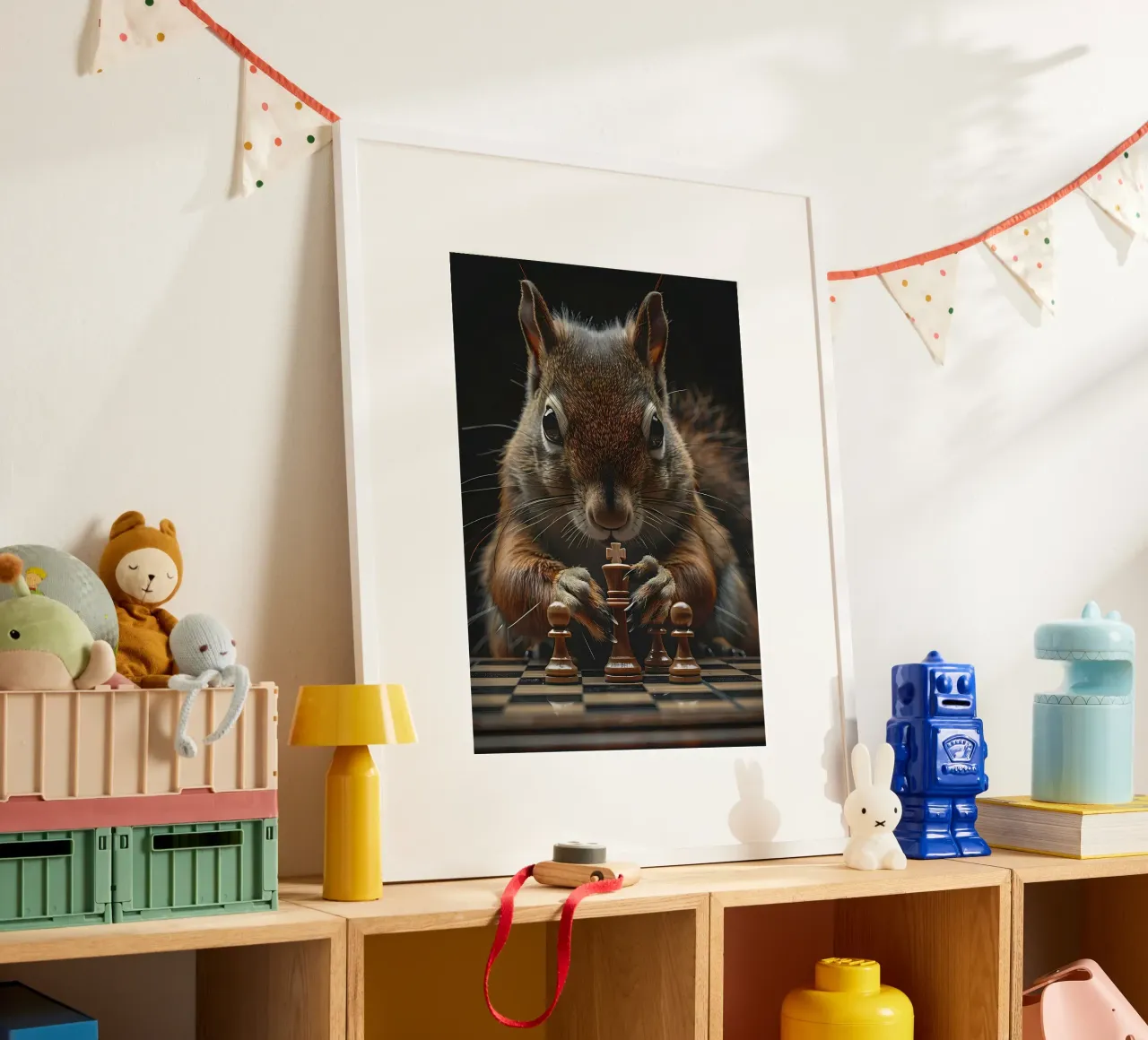 Gioco degli scacchi italiano poster con telaio in alluminio da Stylianos