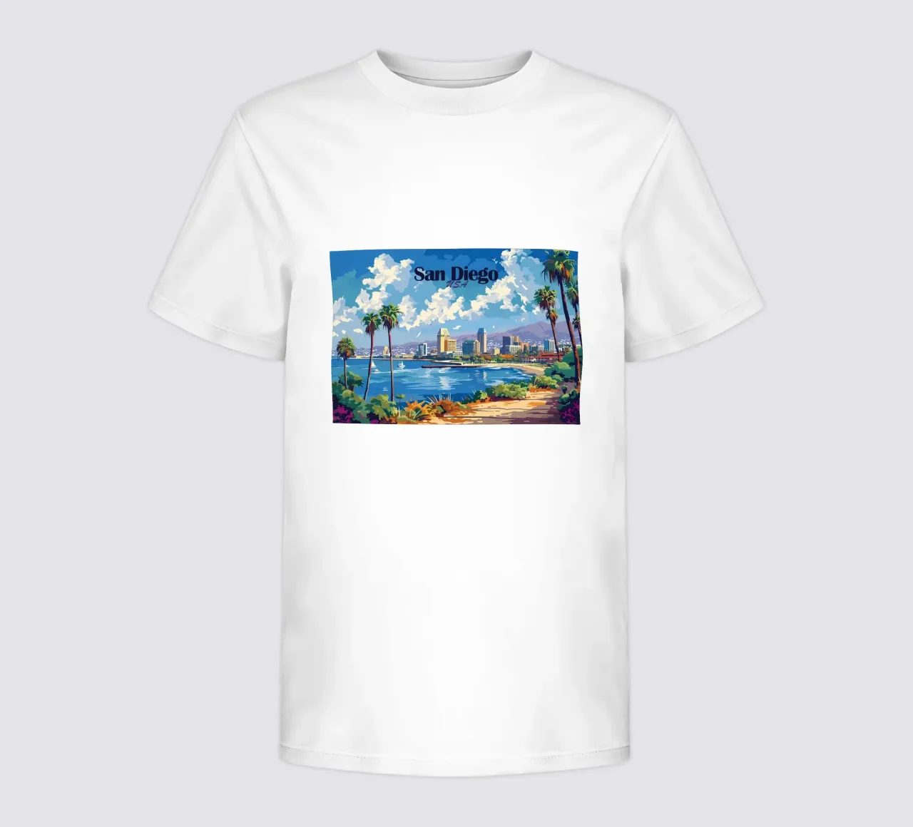 San Diego Cityscape kids t-shirt by Ginnery