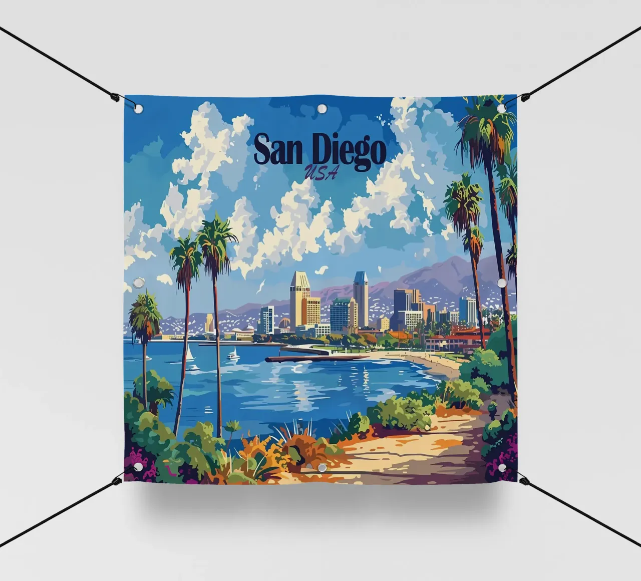 Paesaggio urbano di San Diego telo in pvc da Ginnery