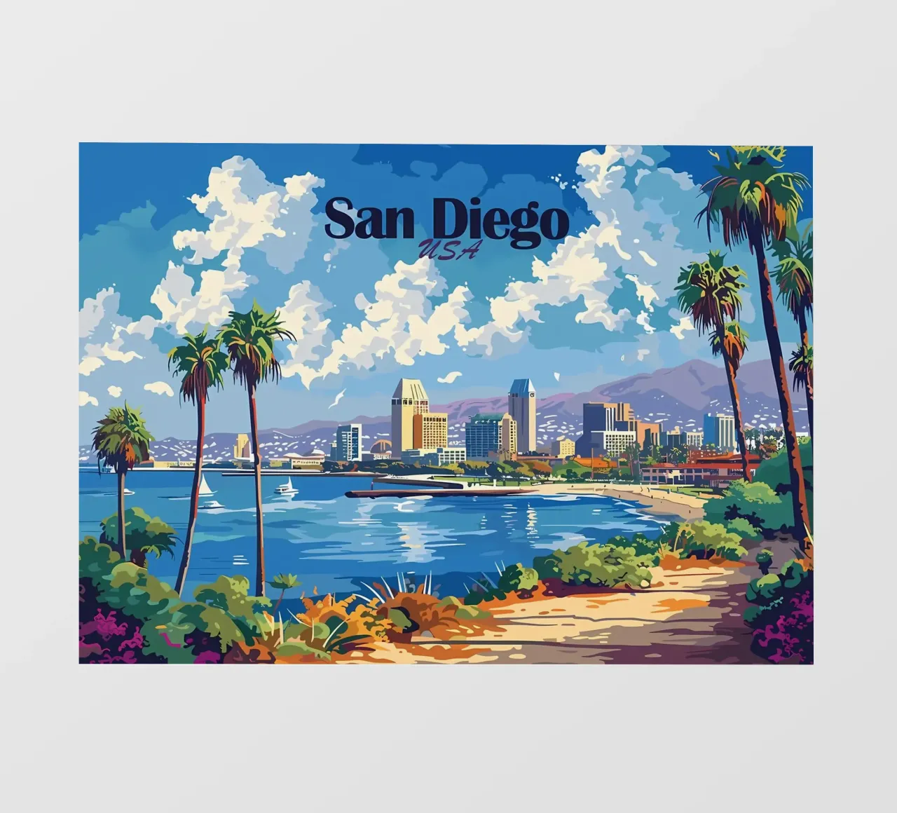 Paesaggio urbano di San Diego telo in pvc da Ginnery