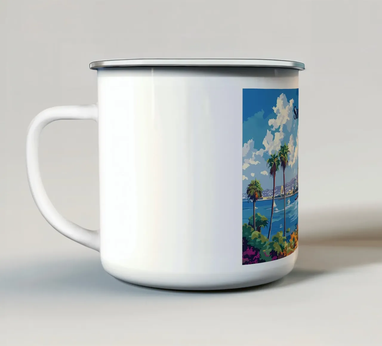 Paesaggio urbano di San Diego tazza in smalto da Ginnery
