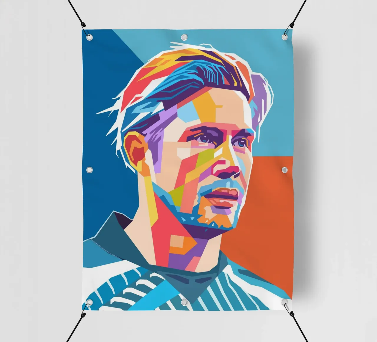 Kevin De Bruyne stile artistico WPAP telo in pvc da Hantamrata