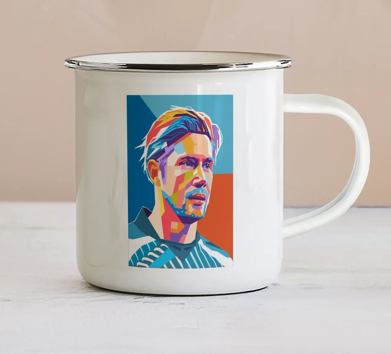 Kevin De Bruyne stile artistico WPAP tazza in smalto da Hantamrata