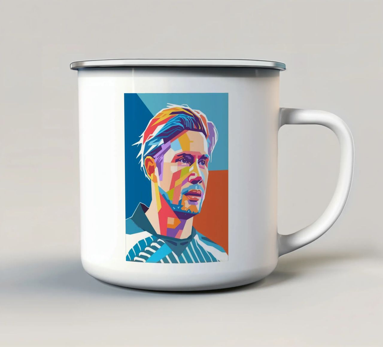 Kevin De Bruyne stile artistico WPAP tazza in smalto da Hantamrata