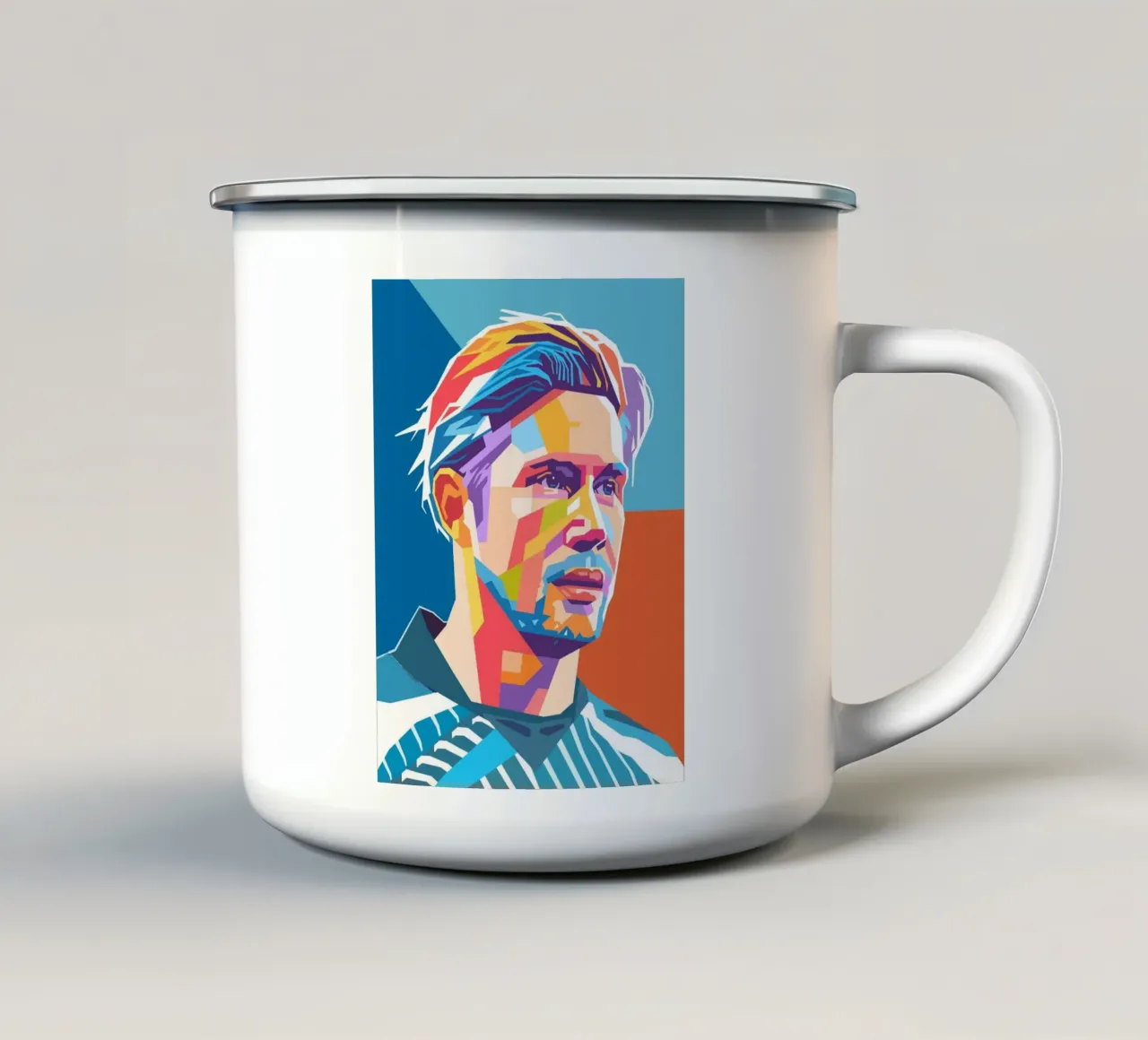 Estilo artístico WPAP de Kevin De Bruyne taza de esmalte de Hantamrata
