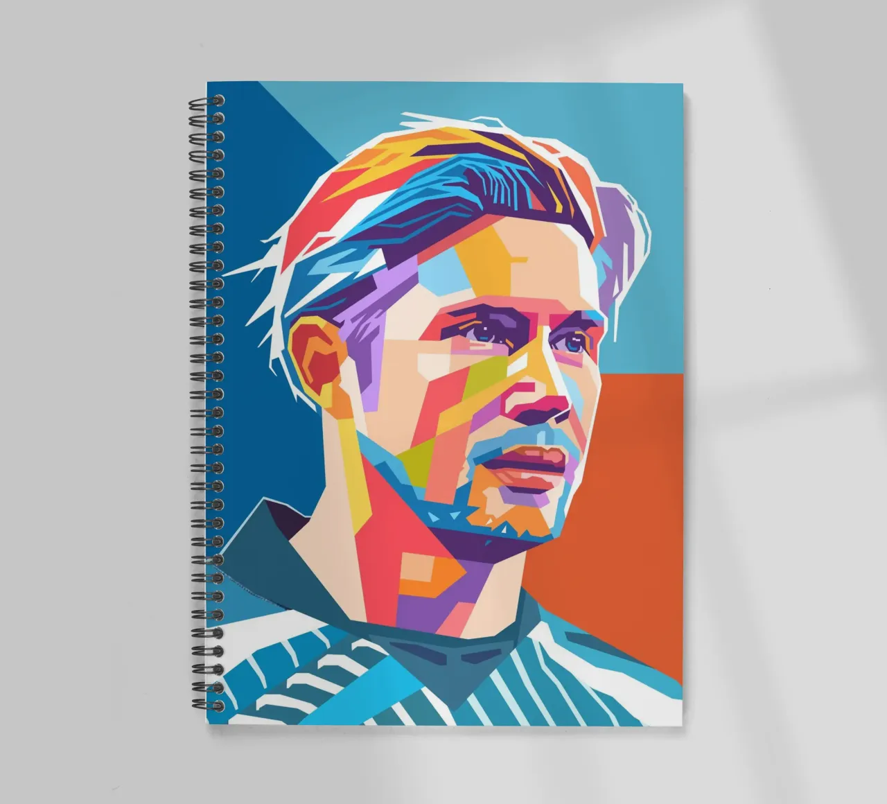 Kevin De Bruyne WPAP art style spiral notebook by Hantamrata