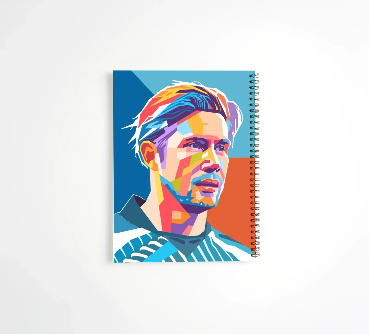 Kevin De Bruyne WPAP art style spiral notebook by Hantamrata