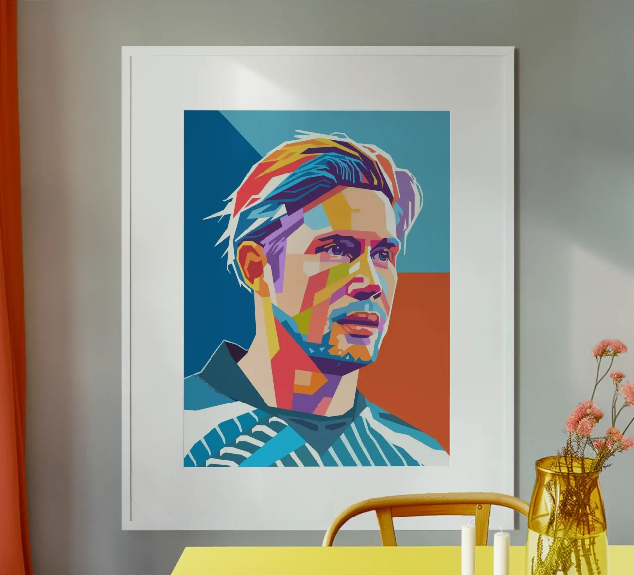 Kevin De Bruyne stile artistico WPAP carta hahnemühle da Hantamrata