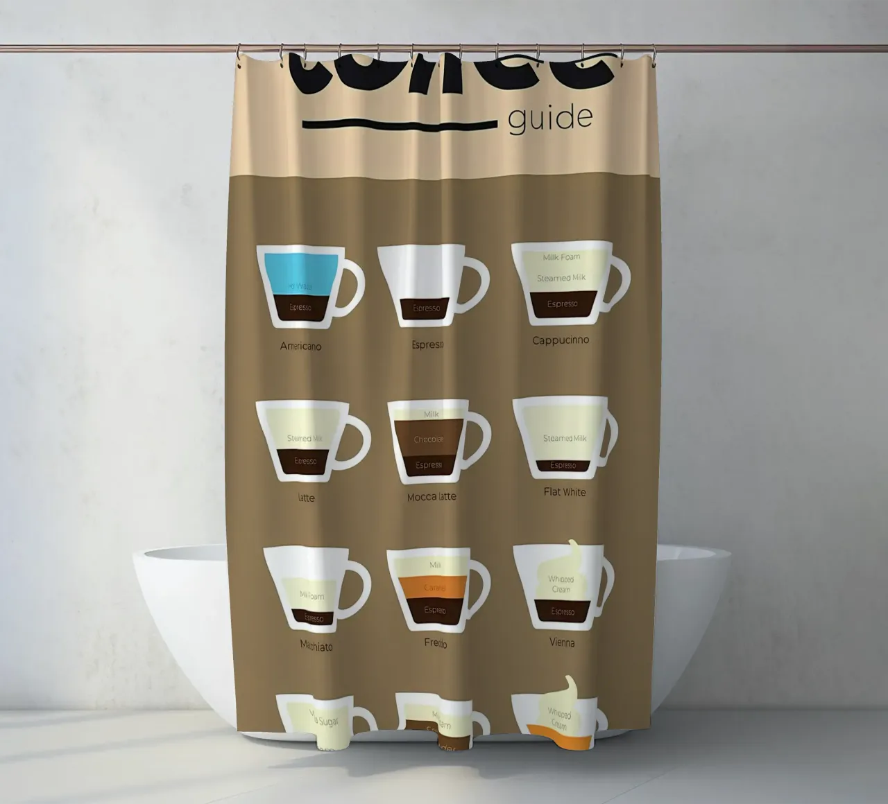 Kaffeeführer in ml Duschvorhang von Eames