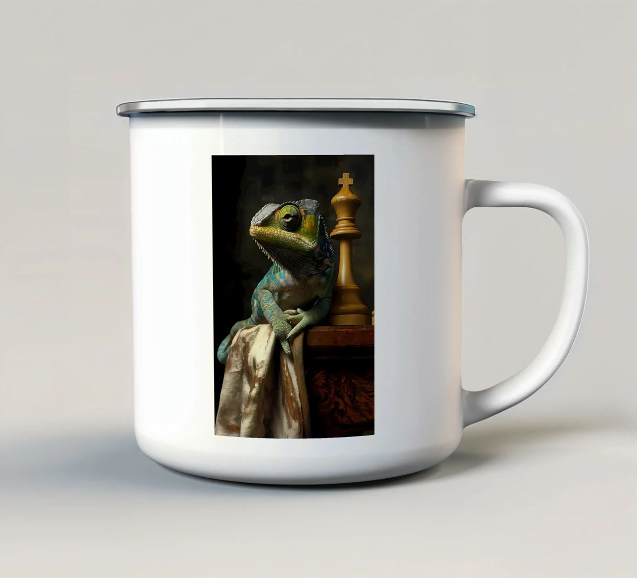 Scacchiera del tempo tazza in smalto da Stylianos