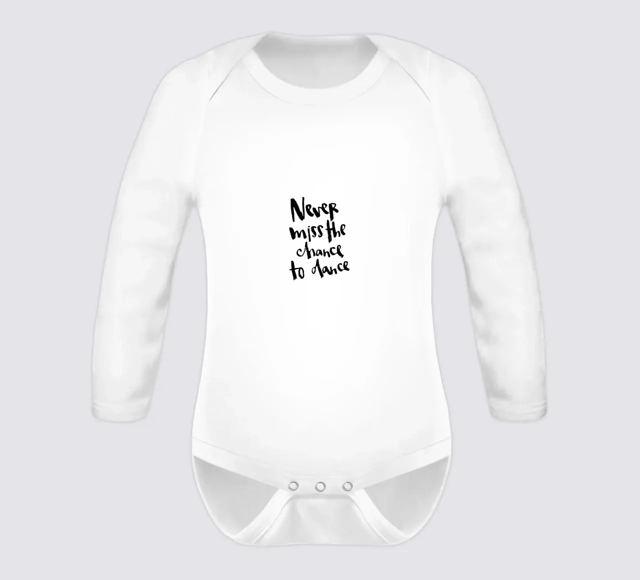 Never Miss a Chance long-sleeve baby romper by Brushmeetspaper